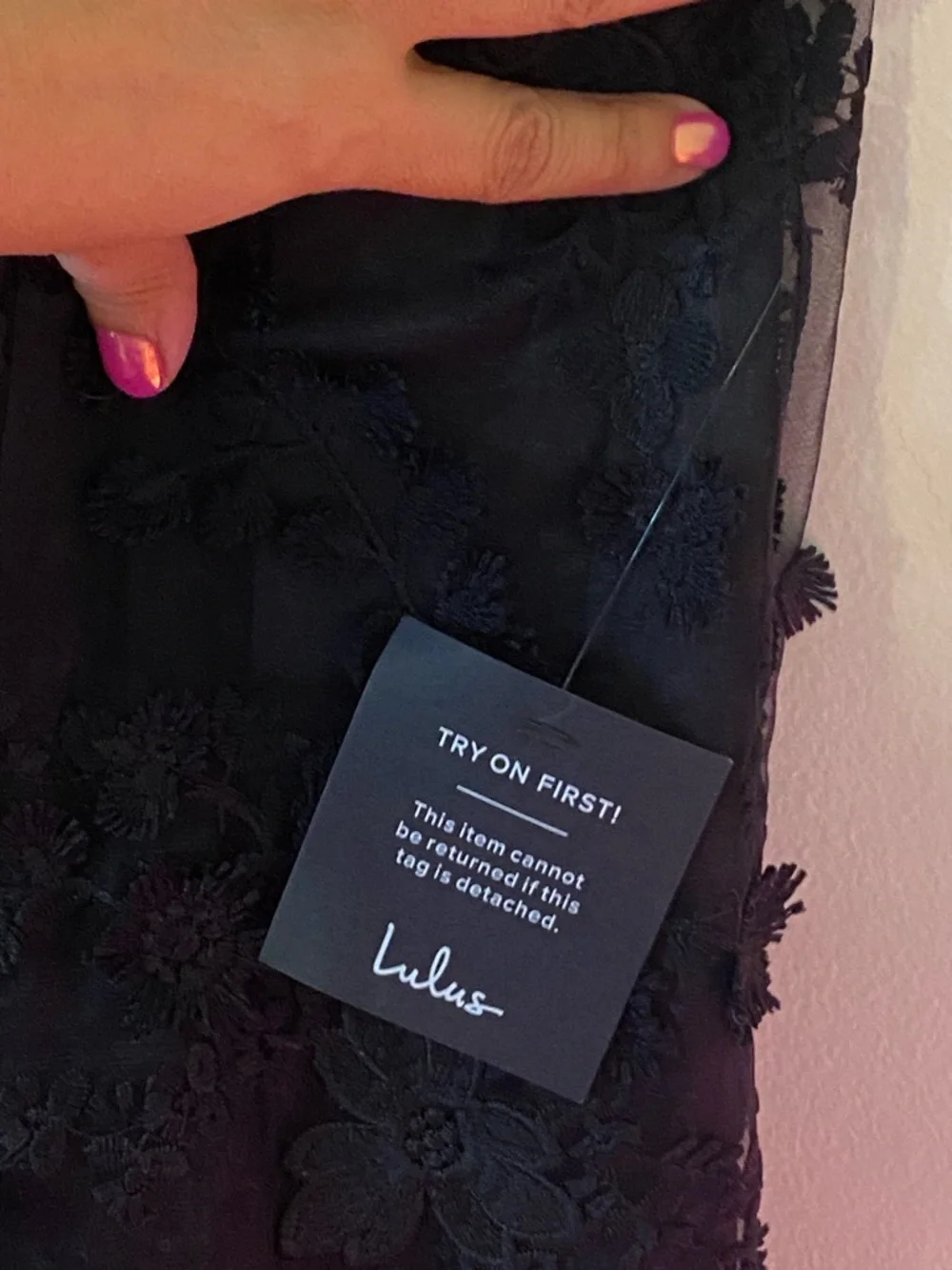 Lulus Quite Perfect Party Cocktail Black Lace embroidered strapless Midi Dress - Picture 7 of 12